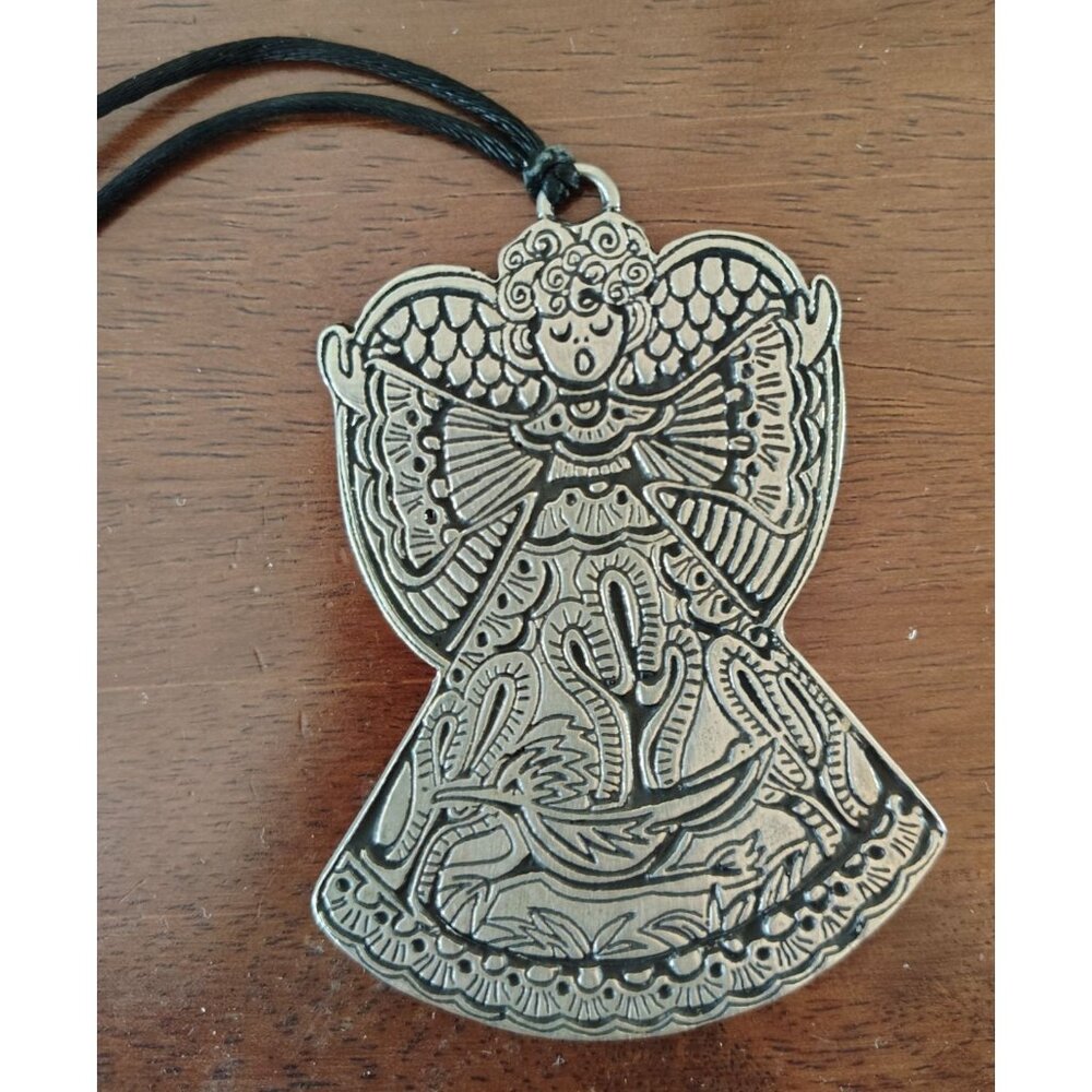 Vintage Marcie Angel Pewter Pendant Necklace, 1987, Roadrunner Cactus, 3.5"